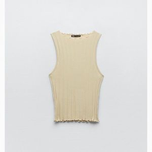 Tan ribbed tank